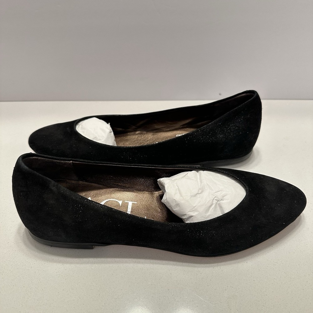 AGL Attilio Giusti Leombruni Ballet Flat Shoes Black Metallic Sz‎ 36.5 EU 6.5 US